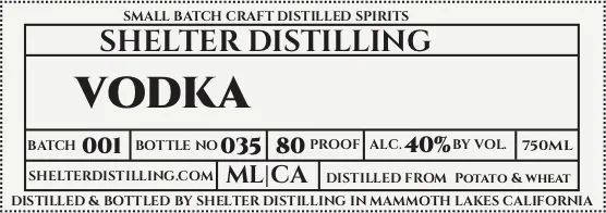 Shelter Distilling label