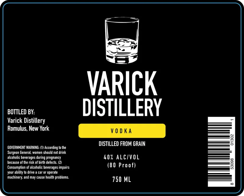Varick Distillery label