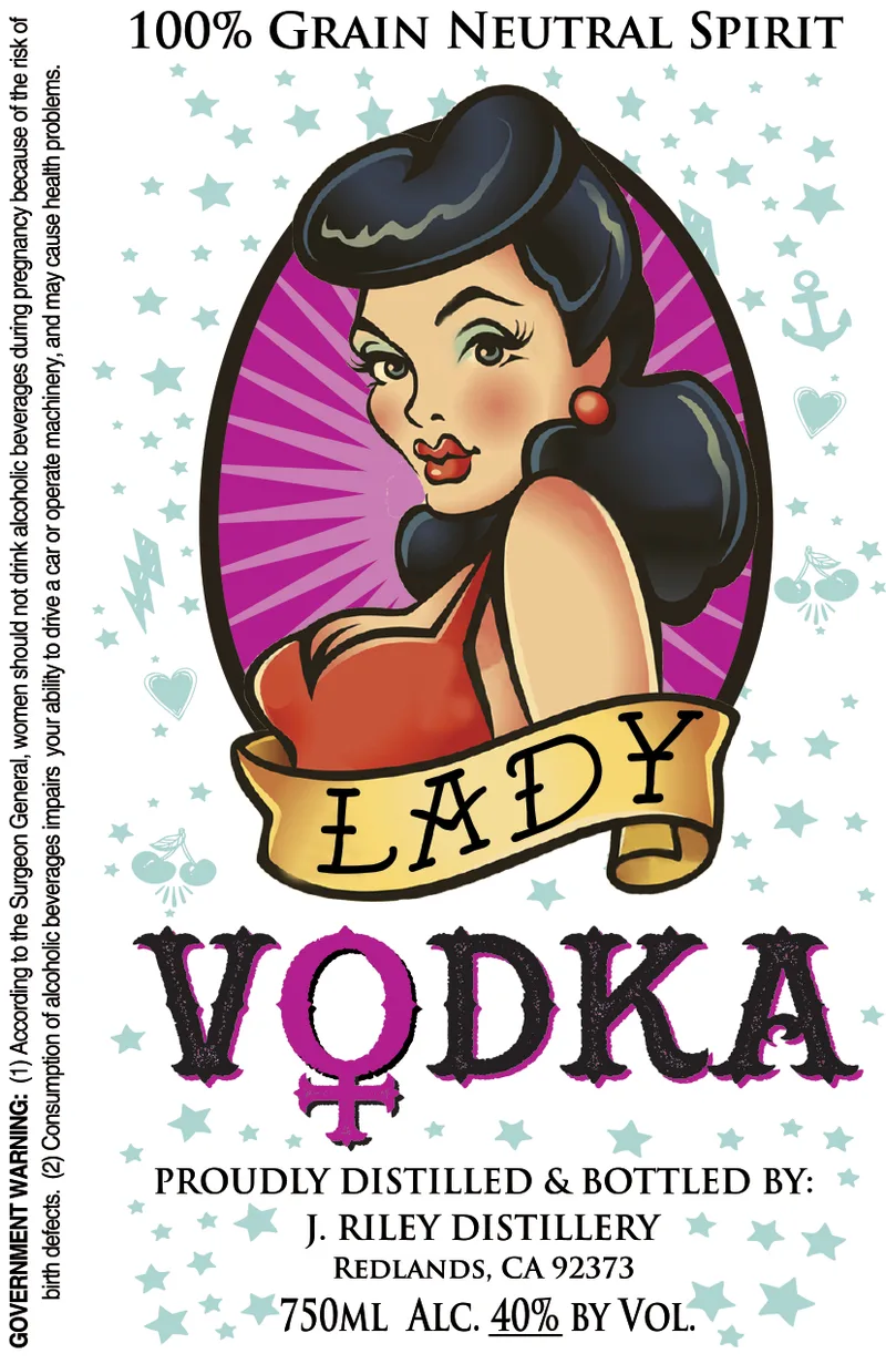 J.riley Distillery Lady label