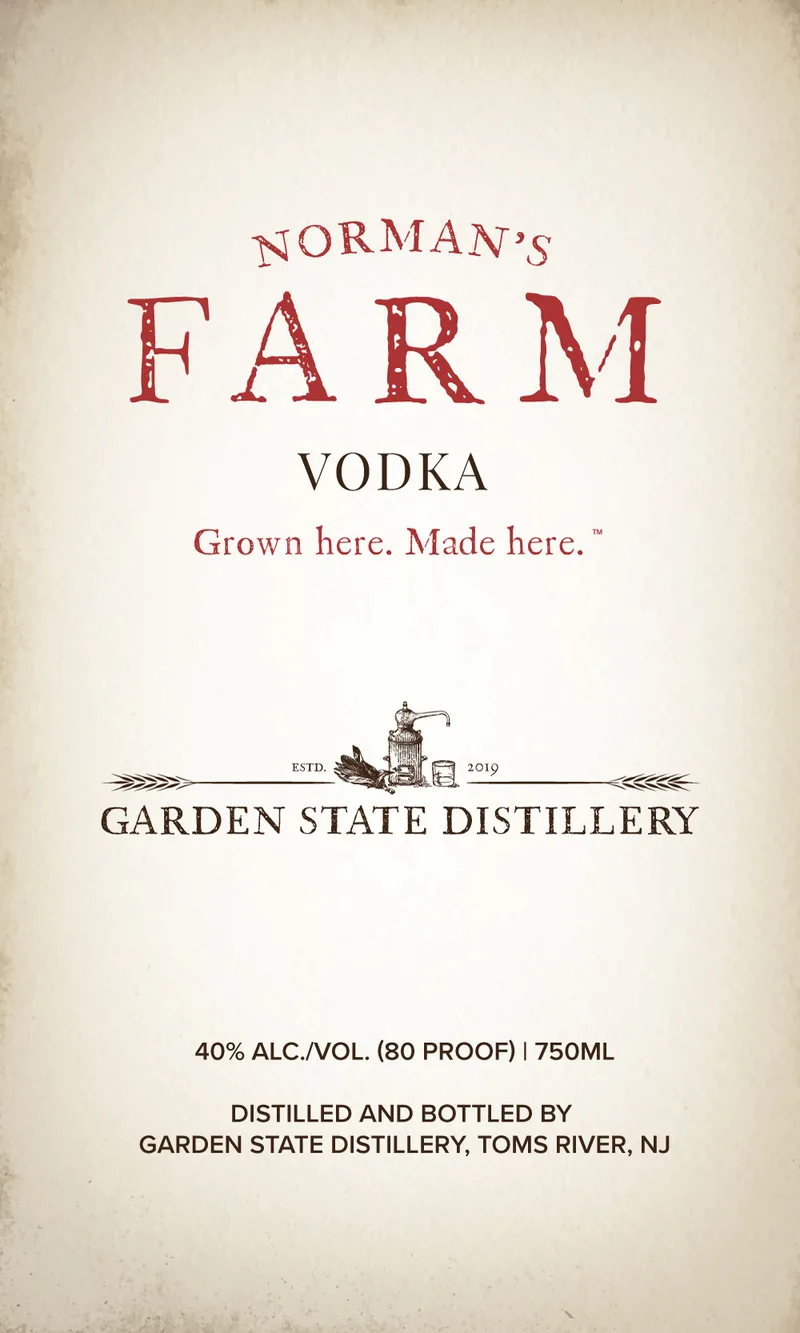Norman's Farm Vodka label