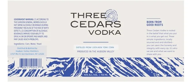 Three Cedars label