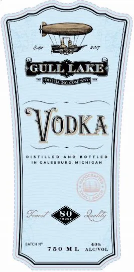 Gull Lake Distilling Company Vodka label