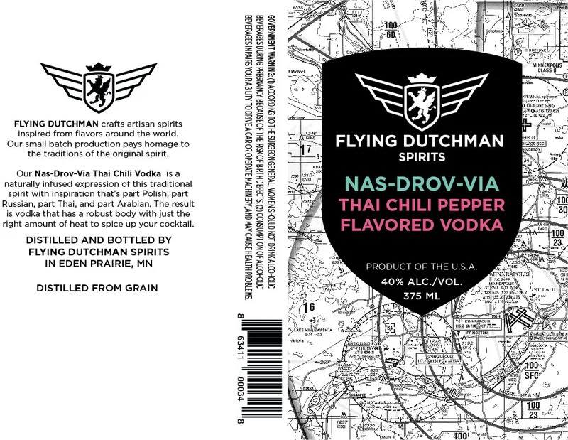 Nas-Drov-Via Thai Chili Vodka label