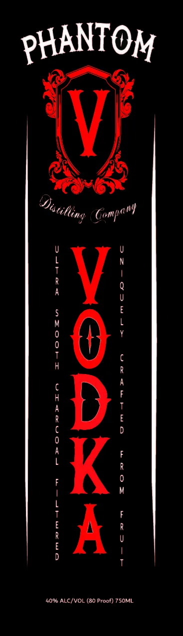 Phantom V Distilling Company label