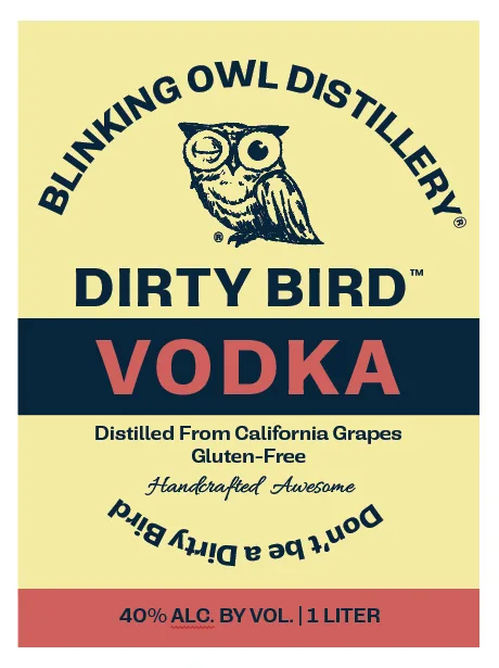 Blinking Owl Distillery Dirty Bird Vodka label