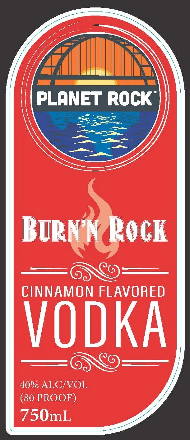 Planet Rock Cinnamon Flavored Vodka label