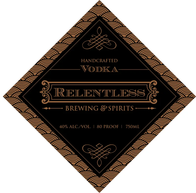 Relentless Brewing & Spirits label