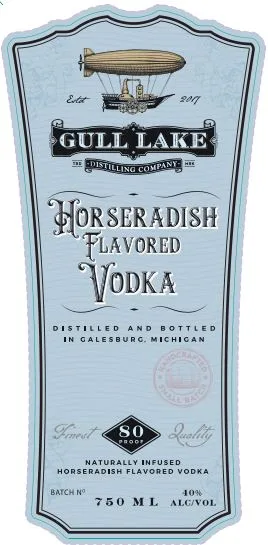 Gull Lake Distilling Company Horseradish Flavored Vodka label