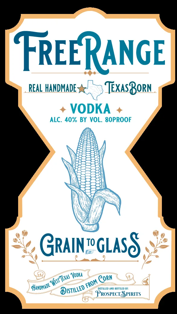 Free Range Vodka label