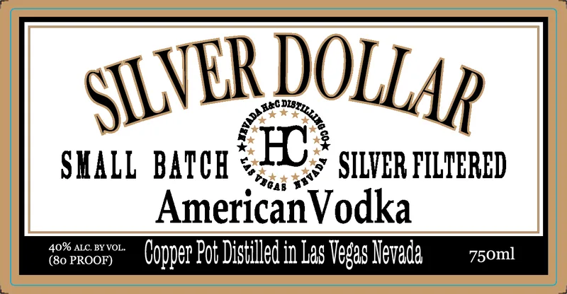 Silver Dollar American Vodka label