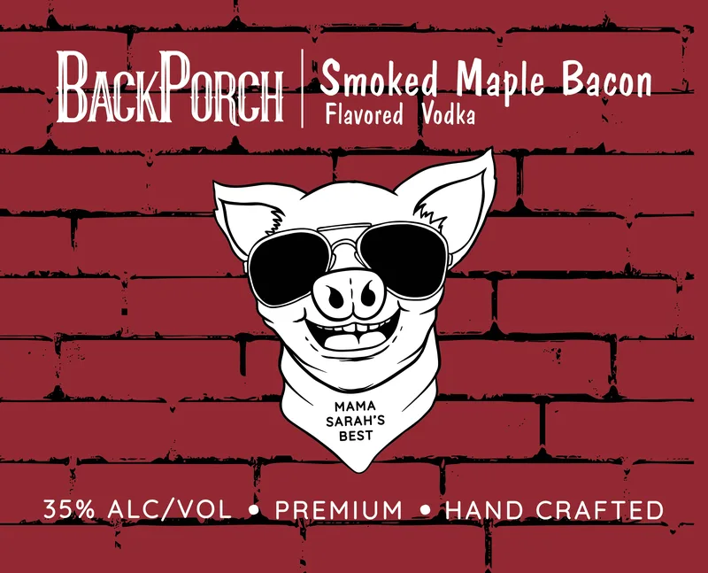 Backporch Smoked Maple Bacon Flavored Vodka label