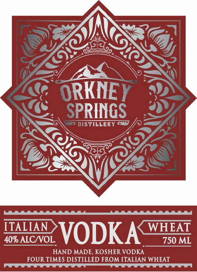 Orkney Springs Distillery Italian Wheat Vodka label