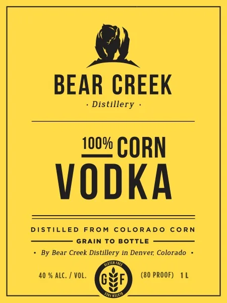 Bear Creek Distillery label