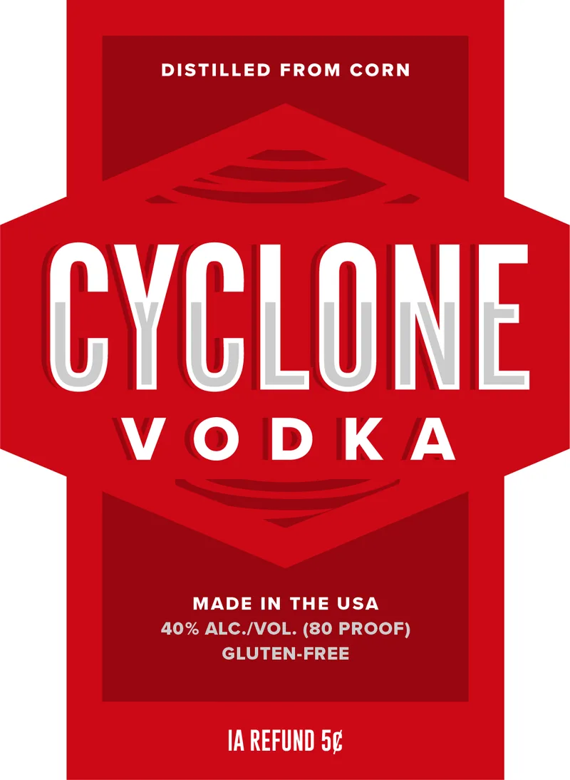 Cyclone Vodka label