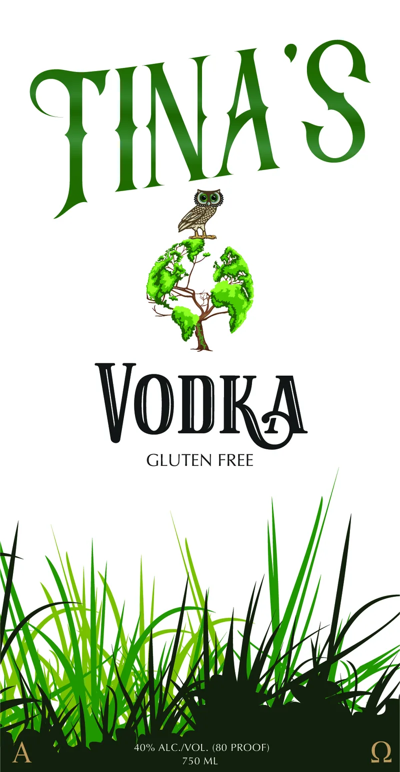 Tinas's Vodka label