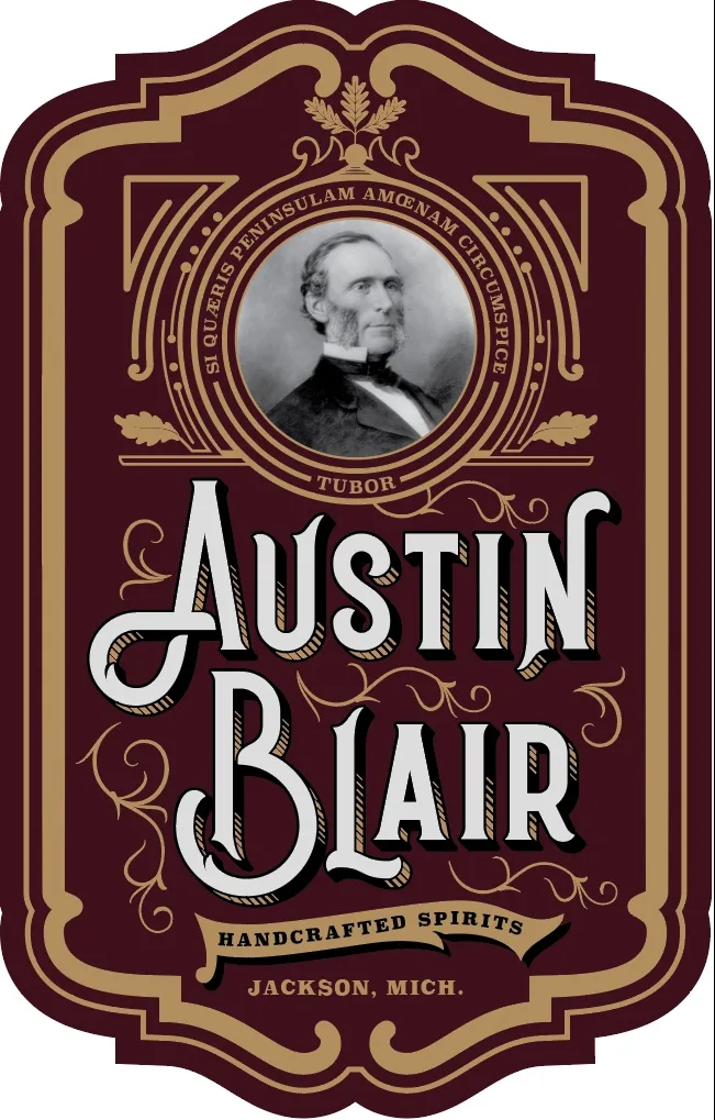 Austin Blair Premium Michigan Red Wheat Vodka label