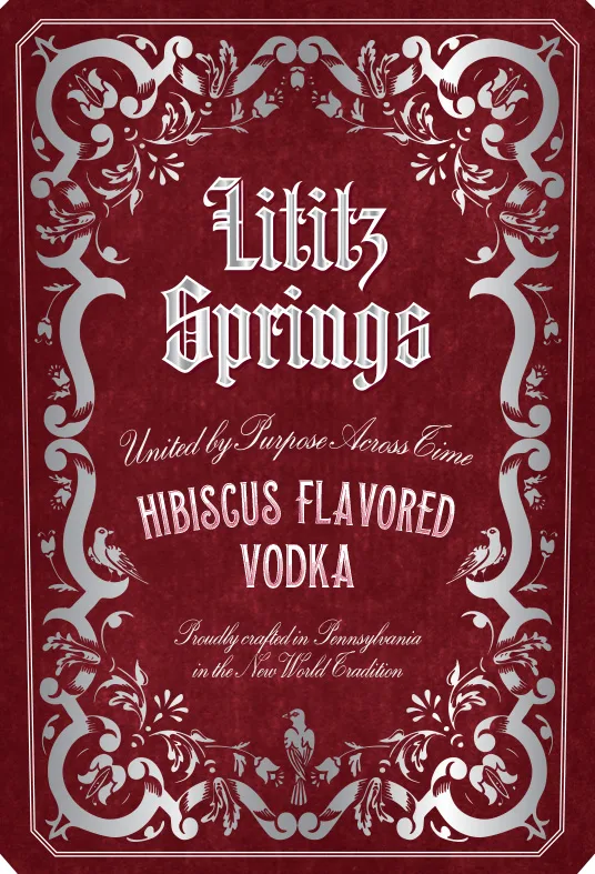 Lititz Springs Hibiscus Flavored Vodka label