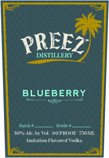 Preez Distillery label