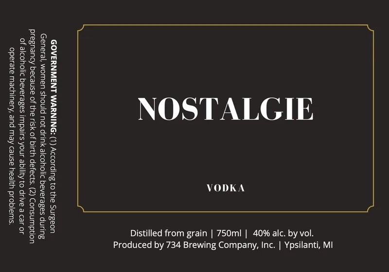 Nostalgie Vodka label