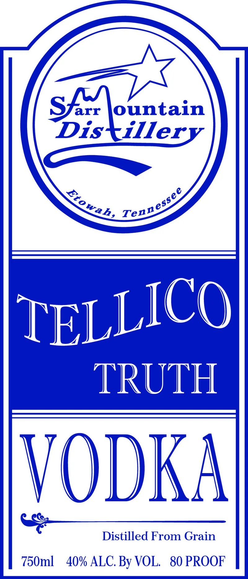 Starr Mountain Distillery Tellico Truth label