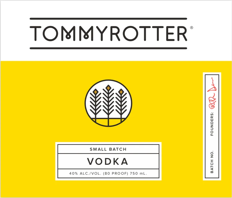 Tommyrotter Small Batch Vodka label