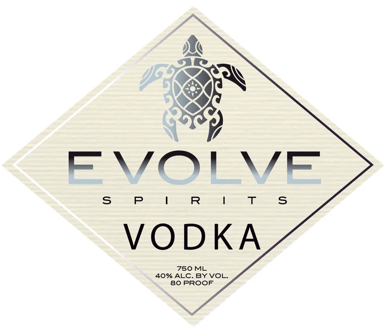 Evolve Spirits Vodka label