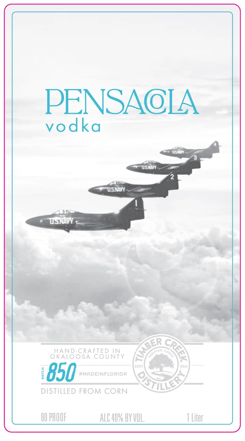 Timber Creek Pensacola Vodka label