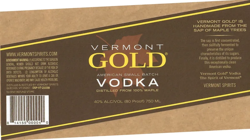 Vermont Gold American Small Batch label