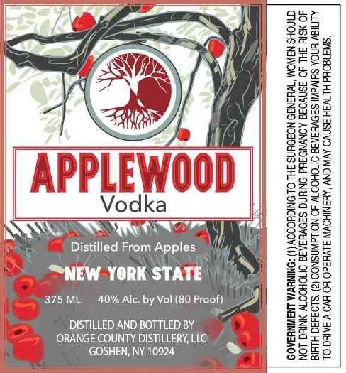 Applewood Vodka label
