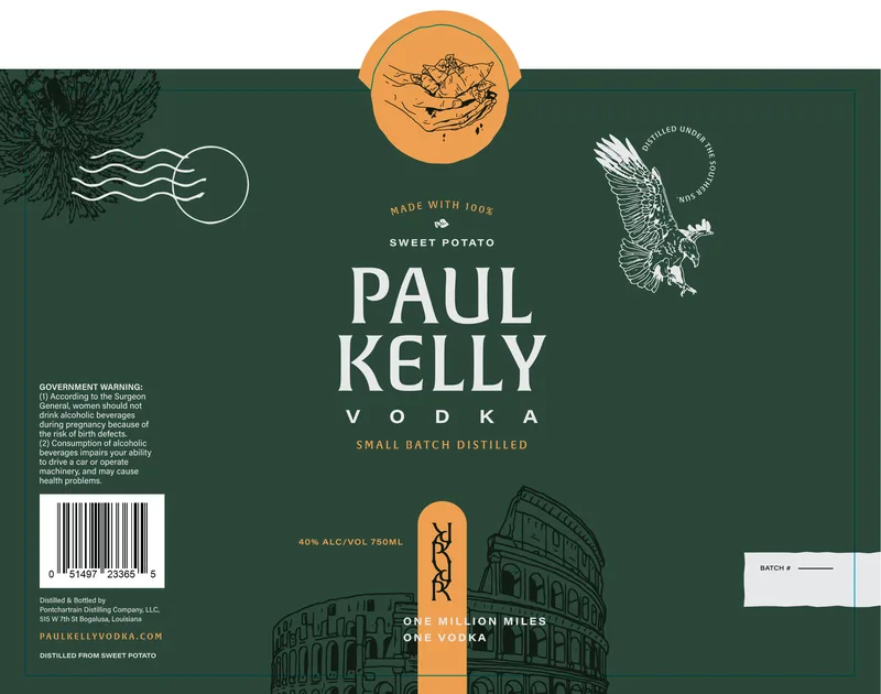 Paul Kelly Vodka label