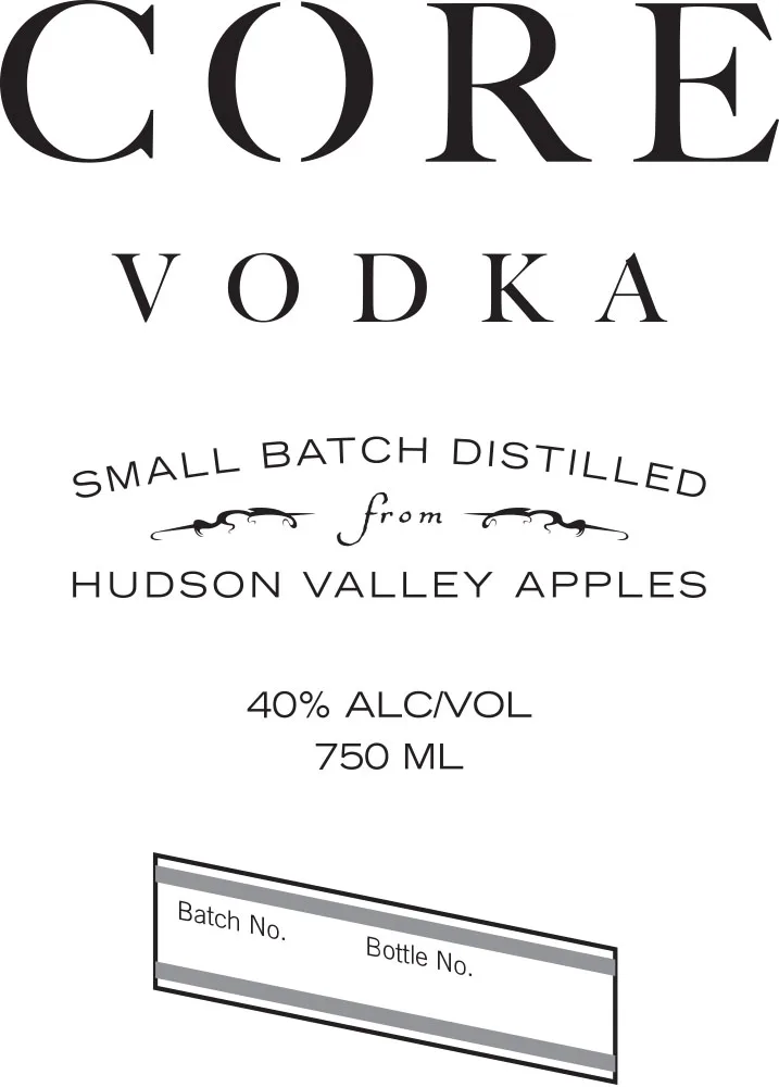 Core Vodka label