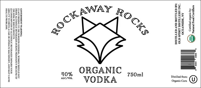 Rockaway Rocks Organic Vodka label