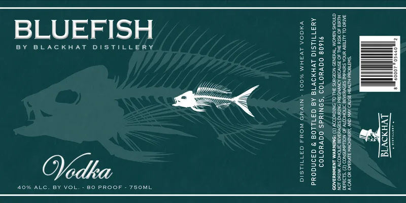 Bluefish By Blackhat Distillery label