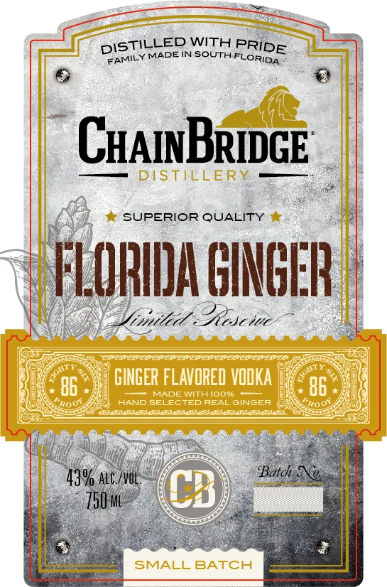 Chainbridge Distillery Florida Ginger label