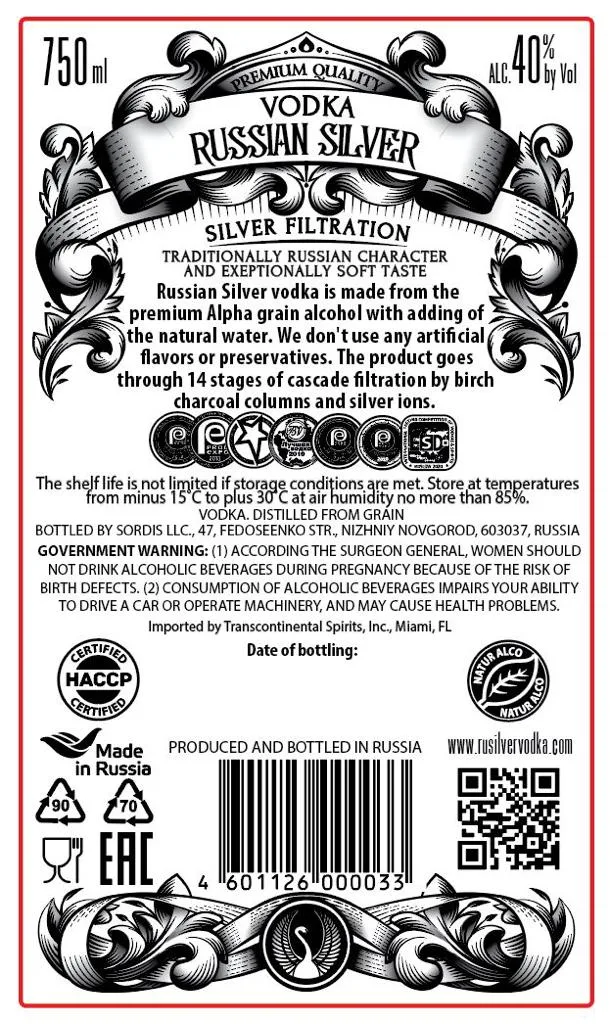Russian Silver Vodka