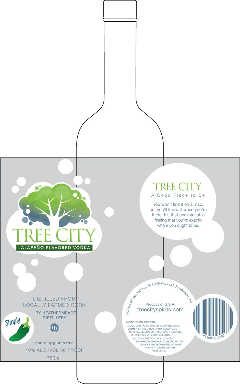 Tree City Jalapeño Flavored Vodka label