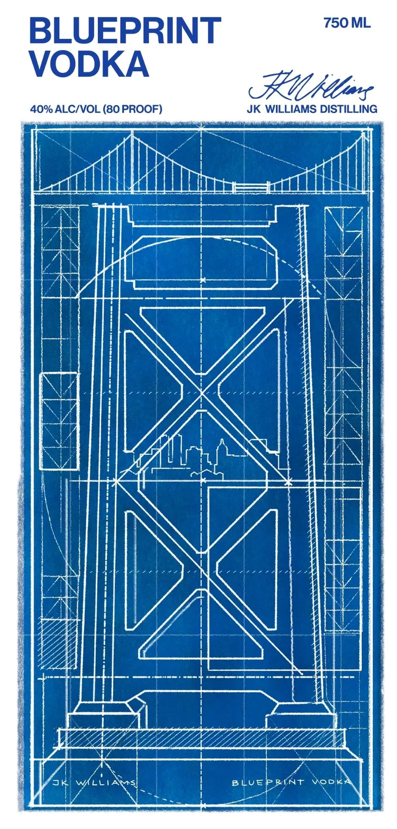 Blueprint Vodka label