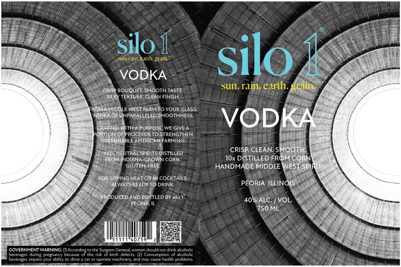 Silo 1 Sun. Rain. Earth. Grain label