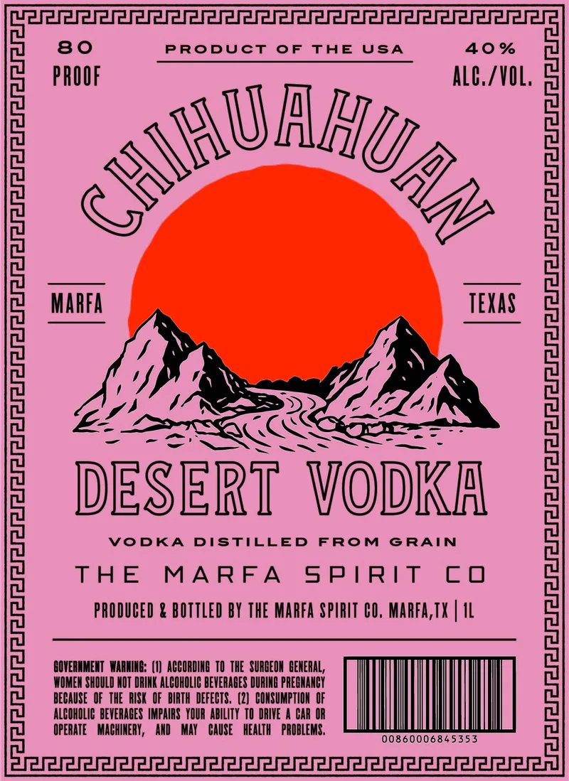 Chihuahuan Desert Vodka label