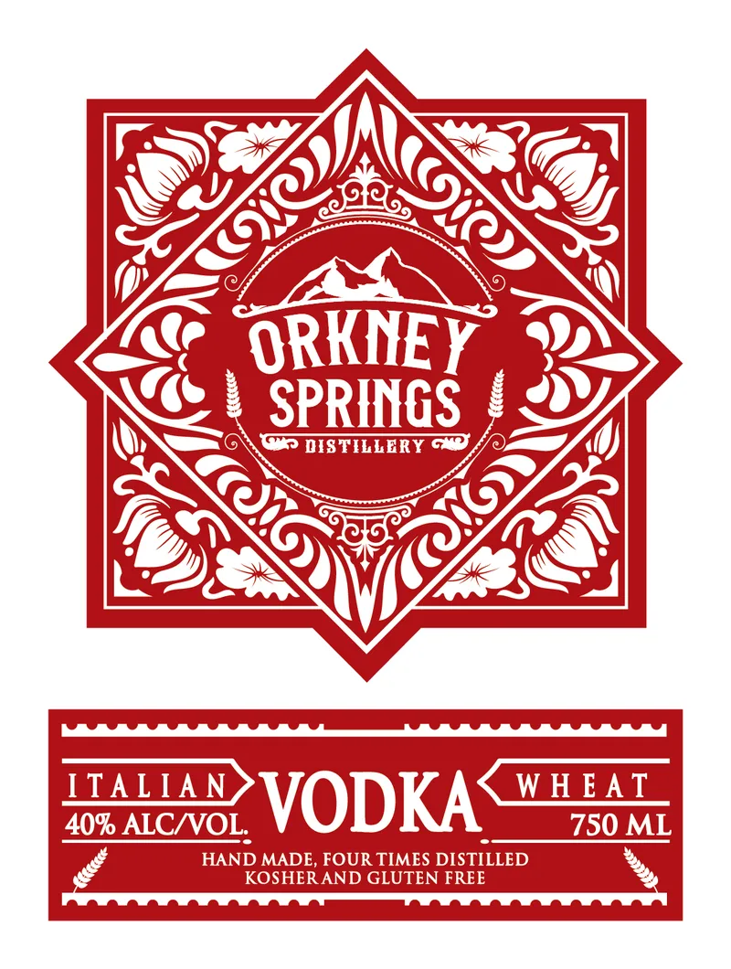 Orkney Springs Distillery Italian Wheat Vodka label