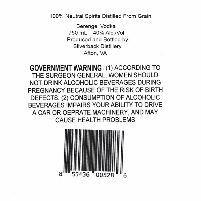 Silverback Distillery label