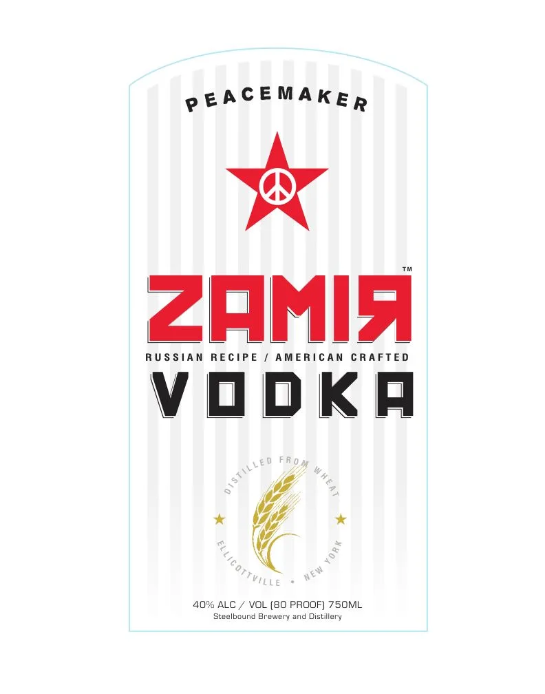 Steelbound Brewery & Distillery Zamir Vodka label