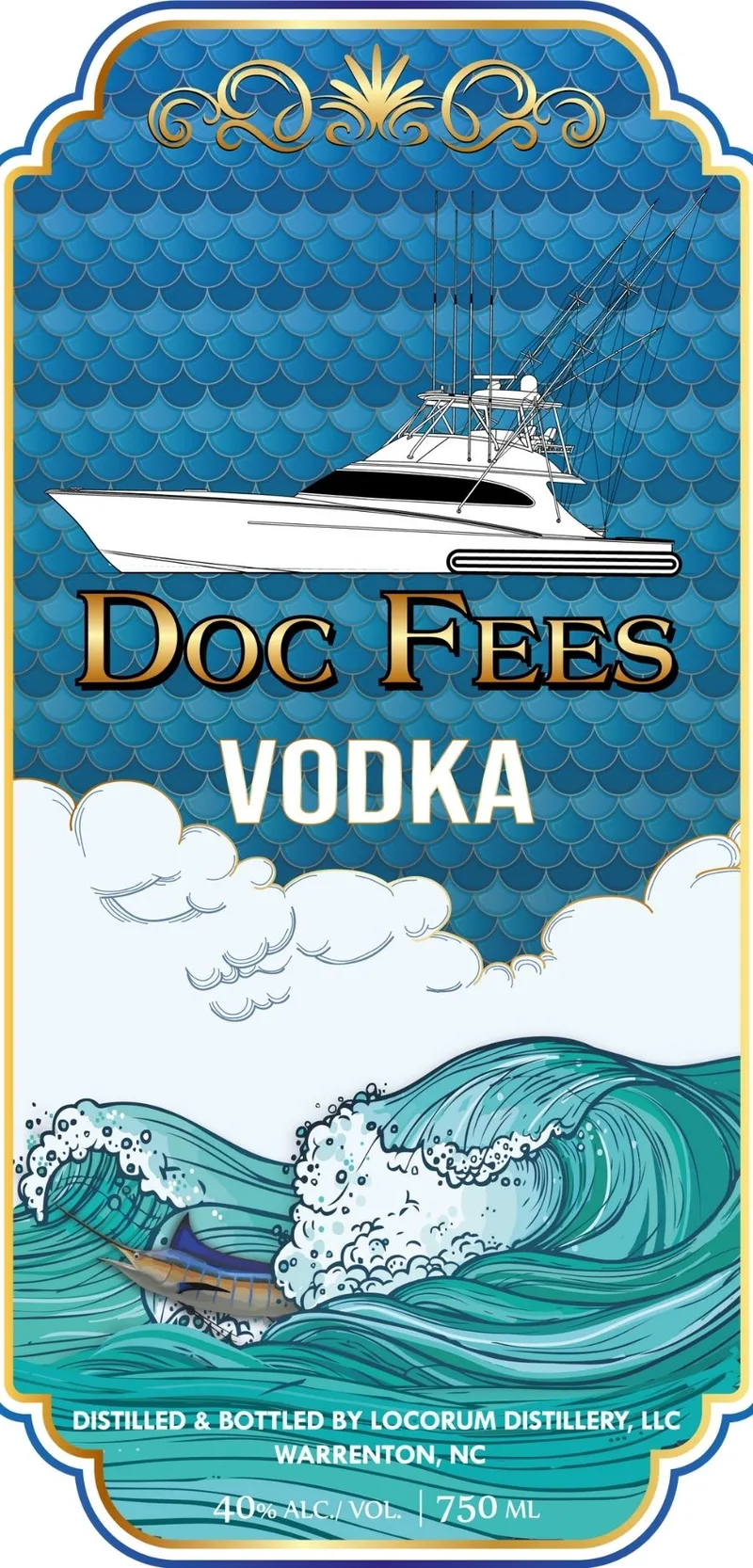 Locorum Distillery Doc Fees Vodka label