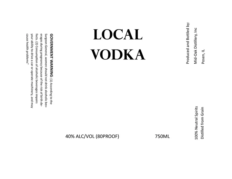 Local Vodka label