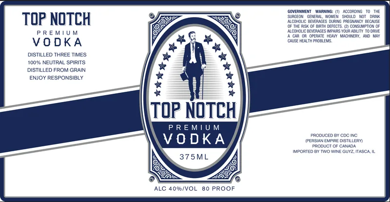 Top Notch Premium Vodka label