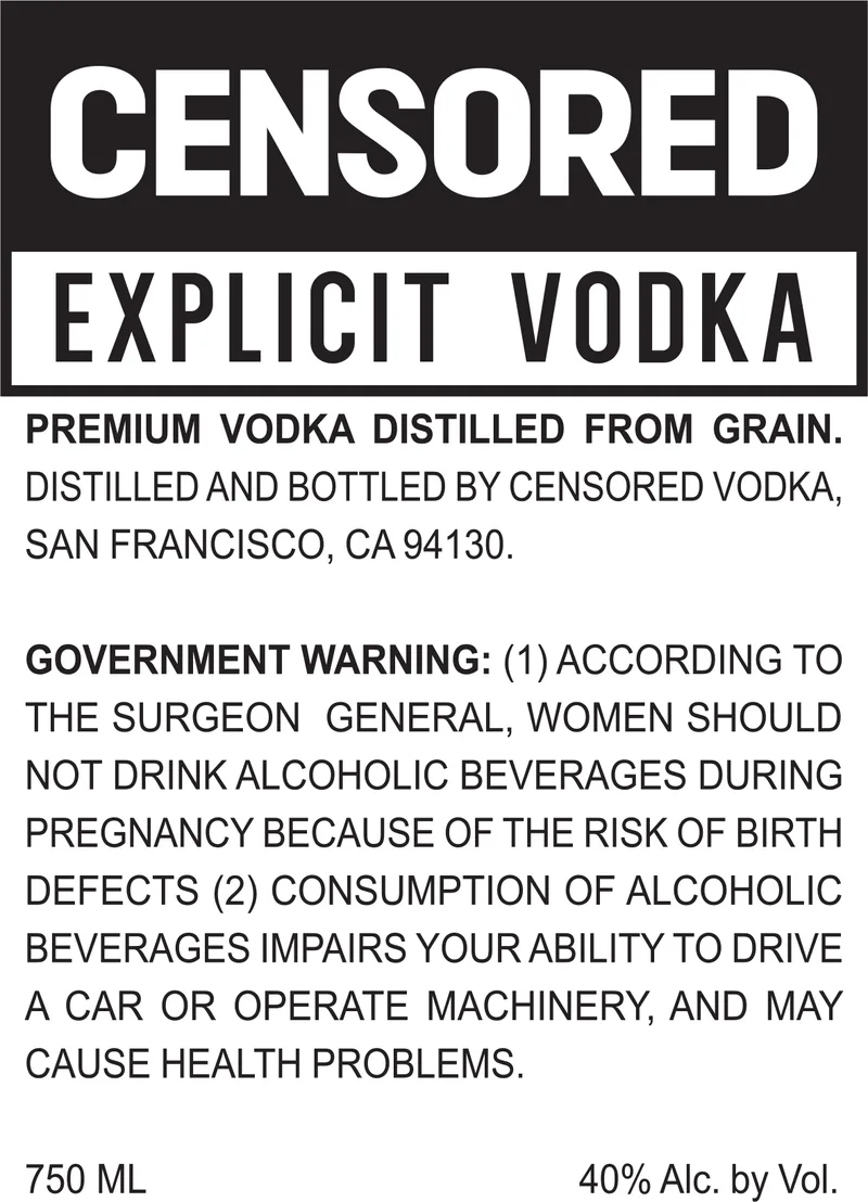 Censored Explicit Vodka