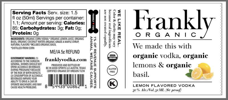 Frankly Organic label