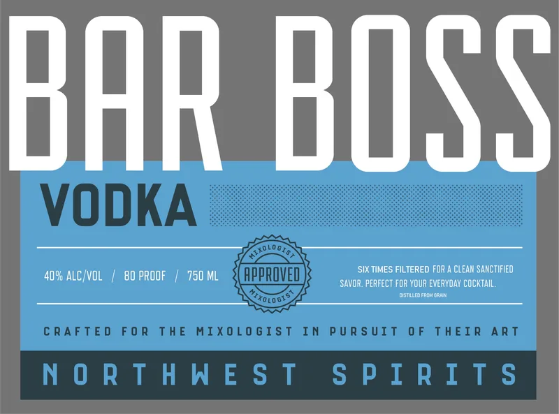 Northwest Spirits Bar Boss Vodka label