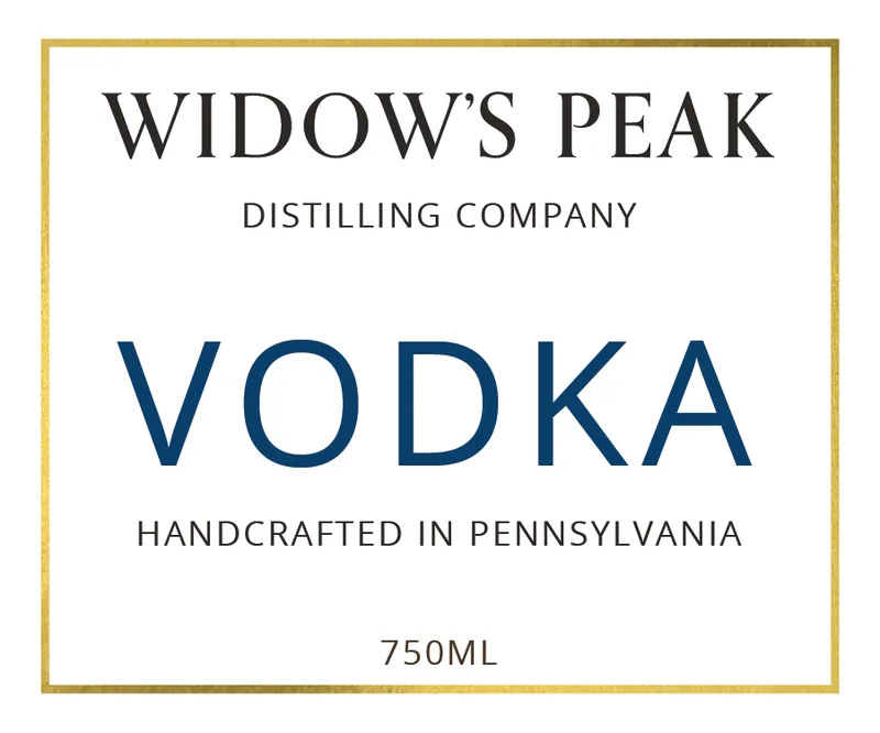 Widow's Peak Distilling Company Vodka