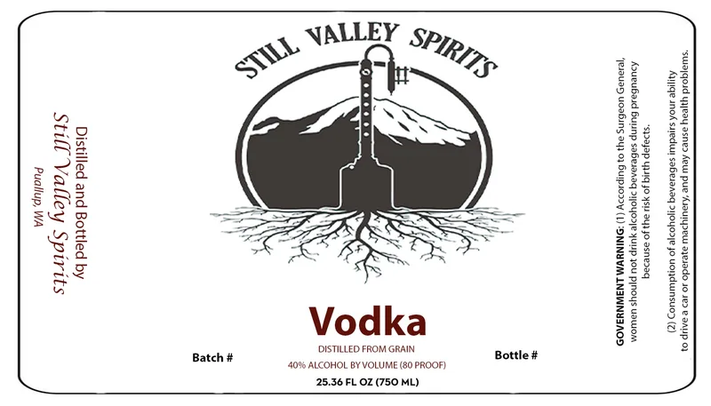 Still Valley Spirits label